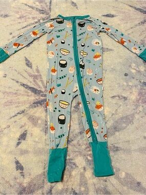 Little Sleepies Limited Edition Sushi 6-12M Bamboo Sleeper Pajamas PJs LS Zippy